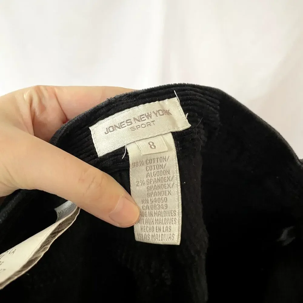 Jones New York Sport black corduroy pants cotton women's size 8 trousers - Picture 6 of 6